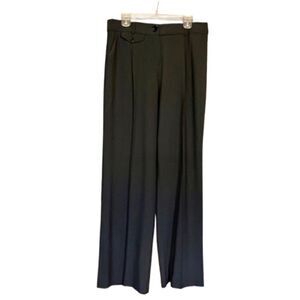 EUC Women's Armani Collezioni Gray Drapey Crepe Wool Trouser Pants Size 10